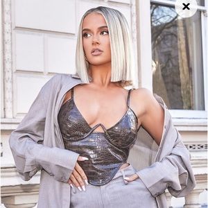 PLT Chocolate Croc PU Strappy Corset - New with Tags size US 4